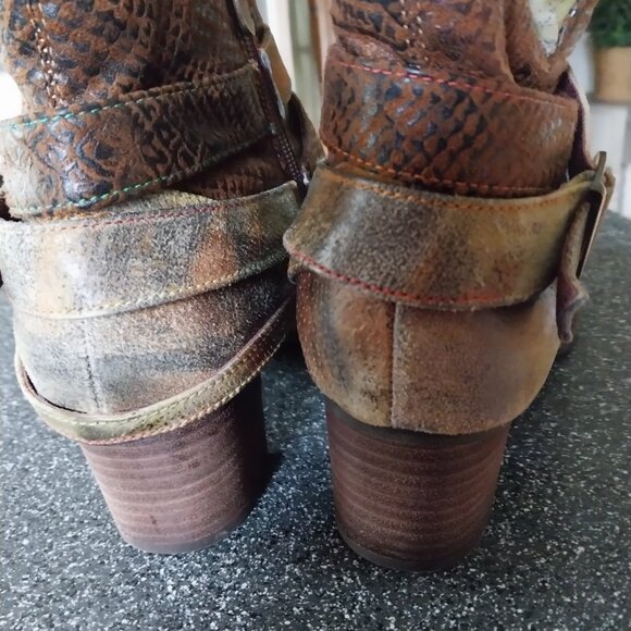 L’Artiste Shazzam Luxurious Green/Brown Leather size 40...9 US - Picture 4 of 6